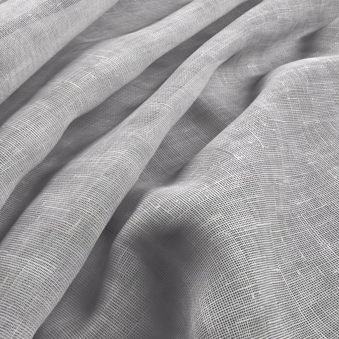 Ivory open-weave fabric draped in soft folds with subtle grey shadowing