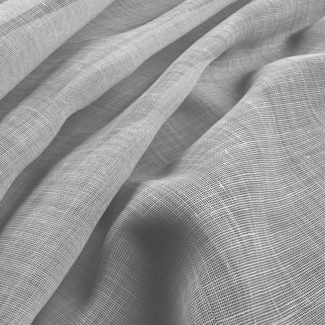 Cool light-grey fabric with a fine open crosshatch weave arranged in soft folds