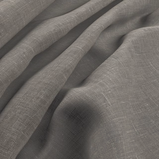 Pebble-grey fine woven fabric gathered into soft folds with subtle tonal depth