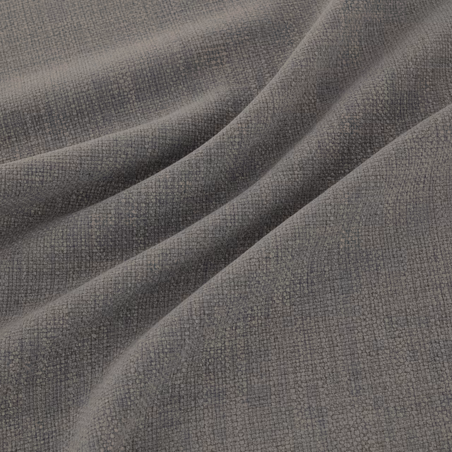 Charcoal-grey Jaeger fabric with fine crosshatch weave and softly folded texture
