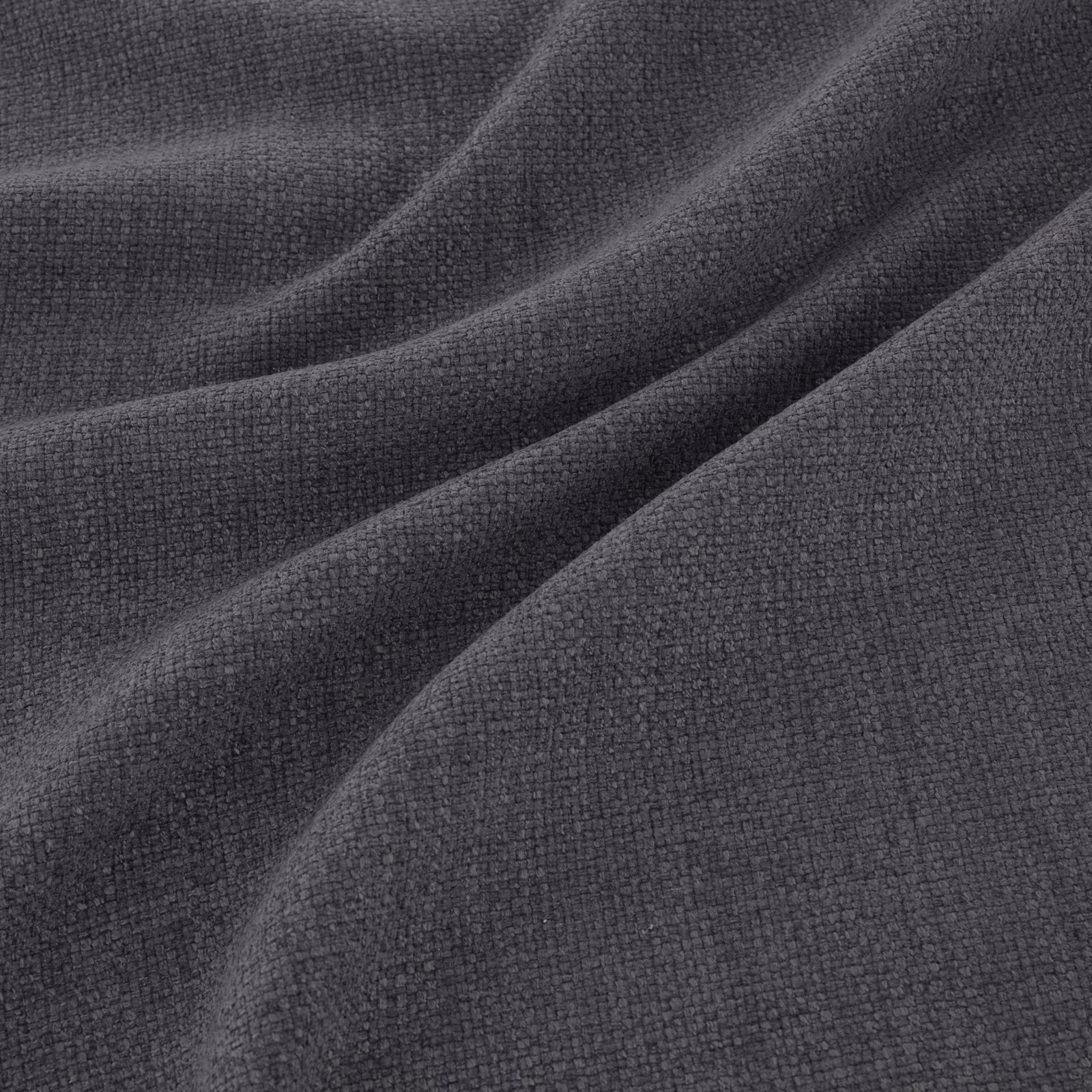 Deep slate-blue woven fabric with a fine grid texture draped in soft folds