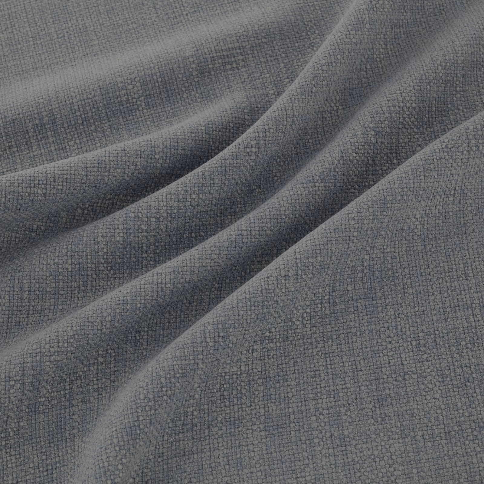 Muted blue-grey Jaeger fabric showing a fine nubby weave across soft folds