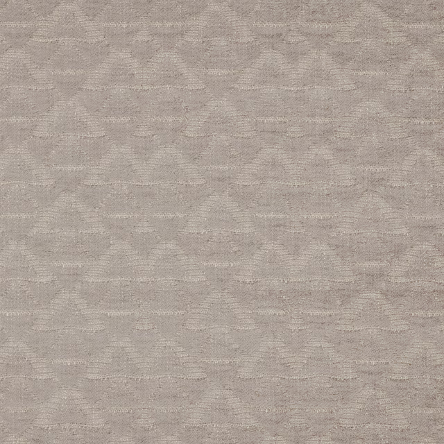 Pale taupe-grey woven upholstery fabric with a subtle small wave pattern