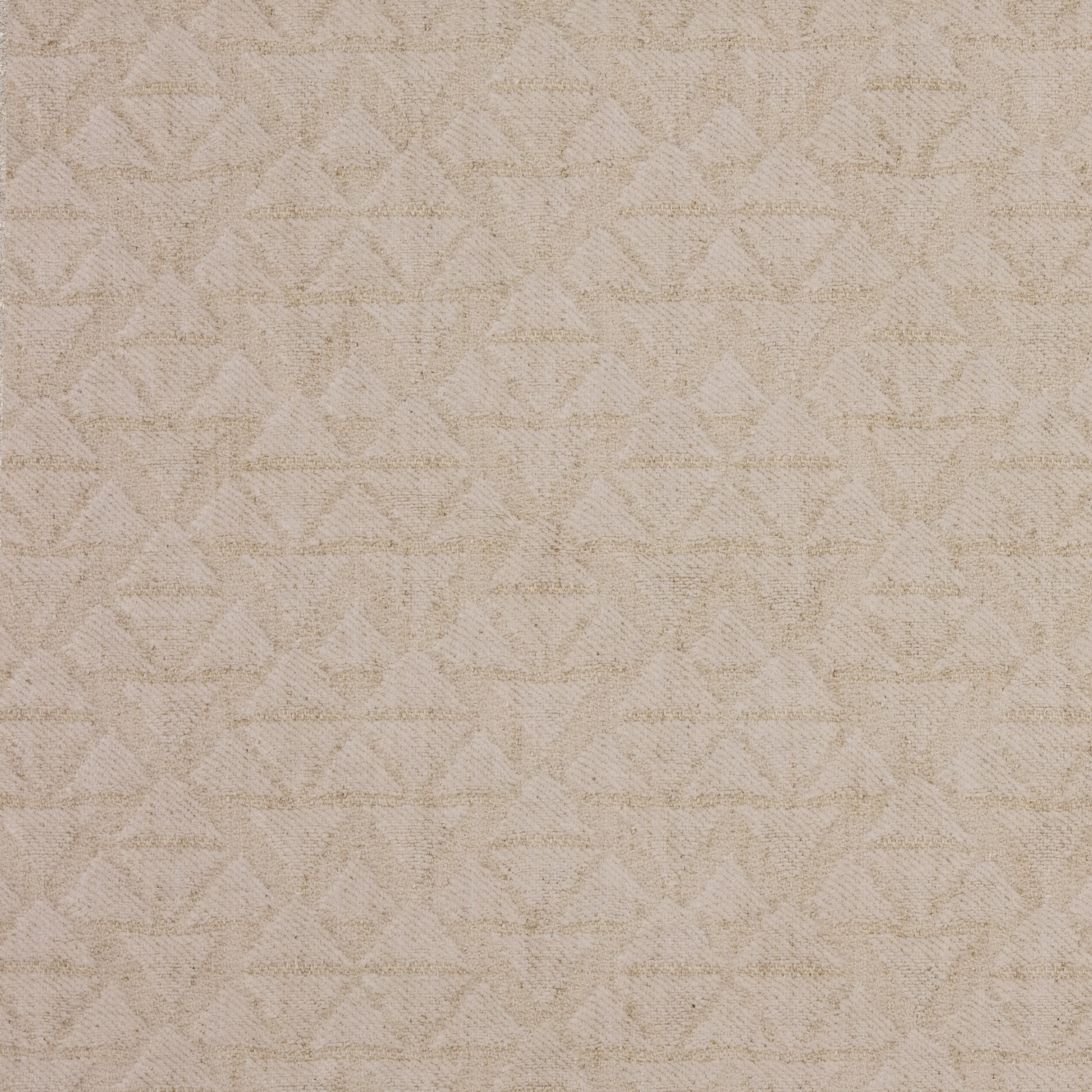 Warm cream geometric woven fabric swatch with subtle textured chevron pattern