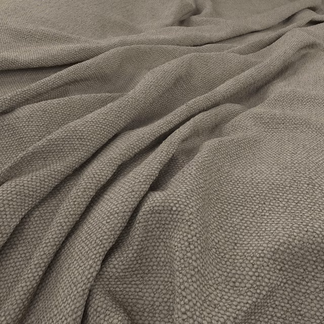 Muted eucalyptus-grey textile with a tactile small-scale pebble weave in soft folds