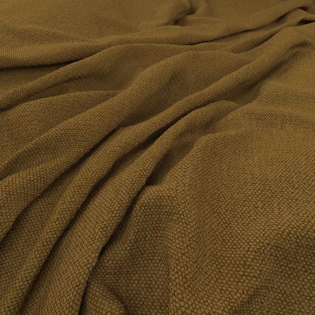 Deep olive-brown woven fabric with fine pebbled texture gathered into soft folds