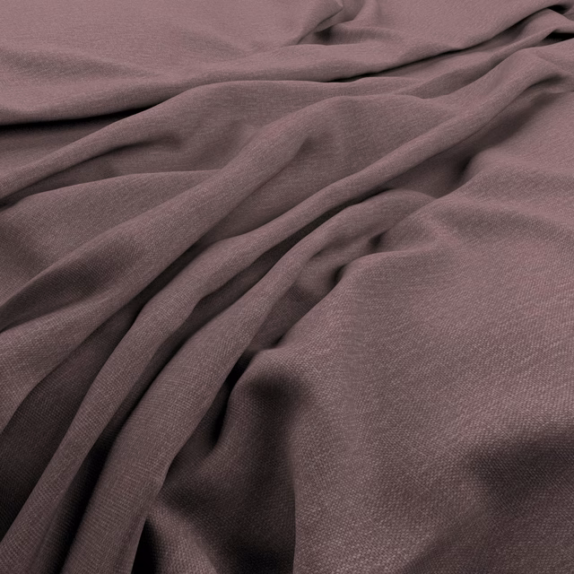Dusky mauve-lilac fabric with a fine weave gathered into soft folds