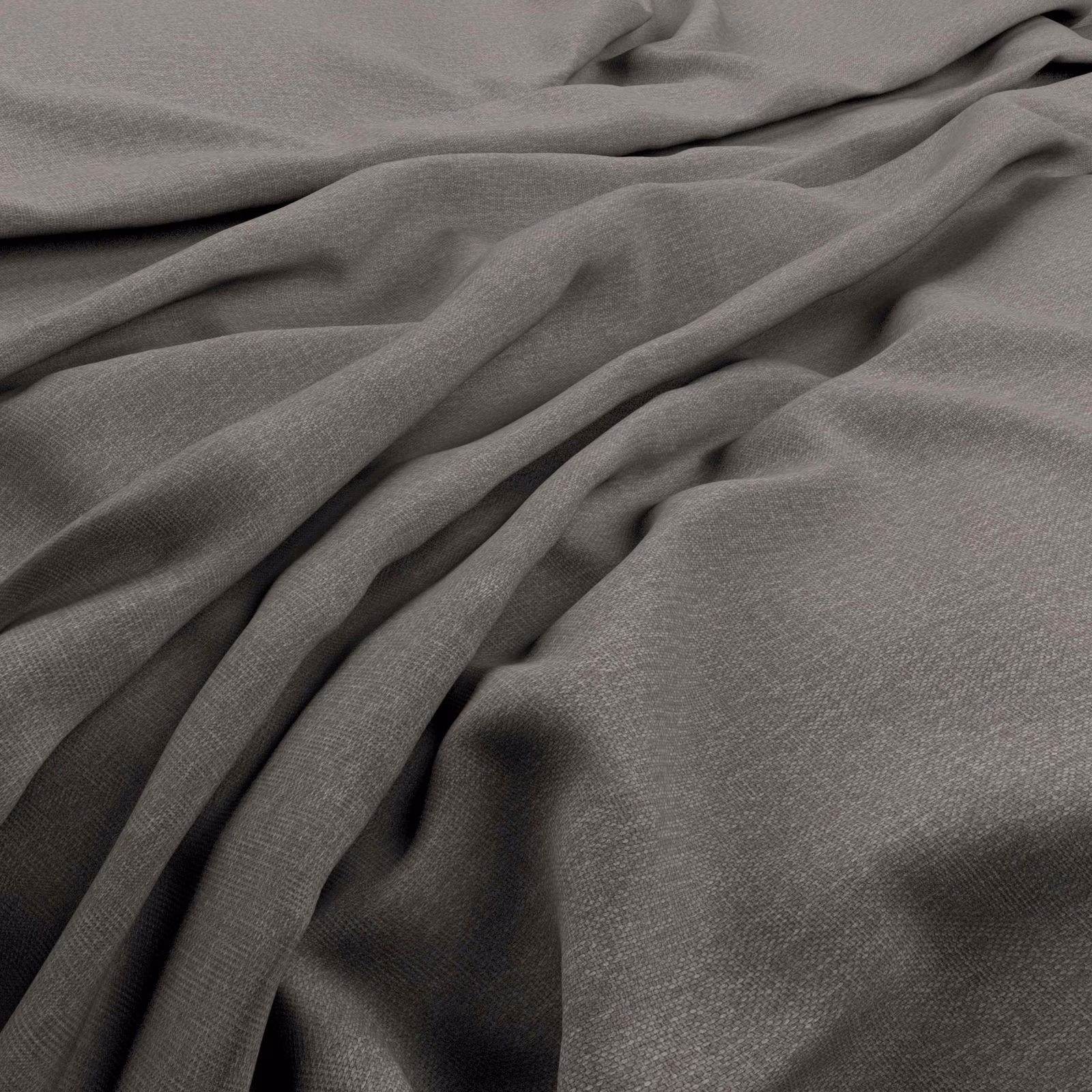 Cool silver-grey finely woven fabric gathered into fluid folds with soft tonal shading