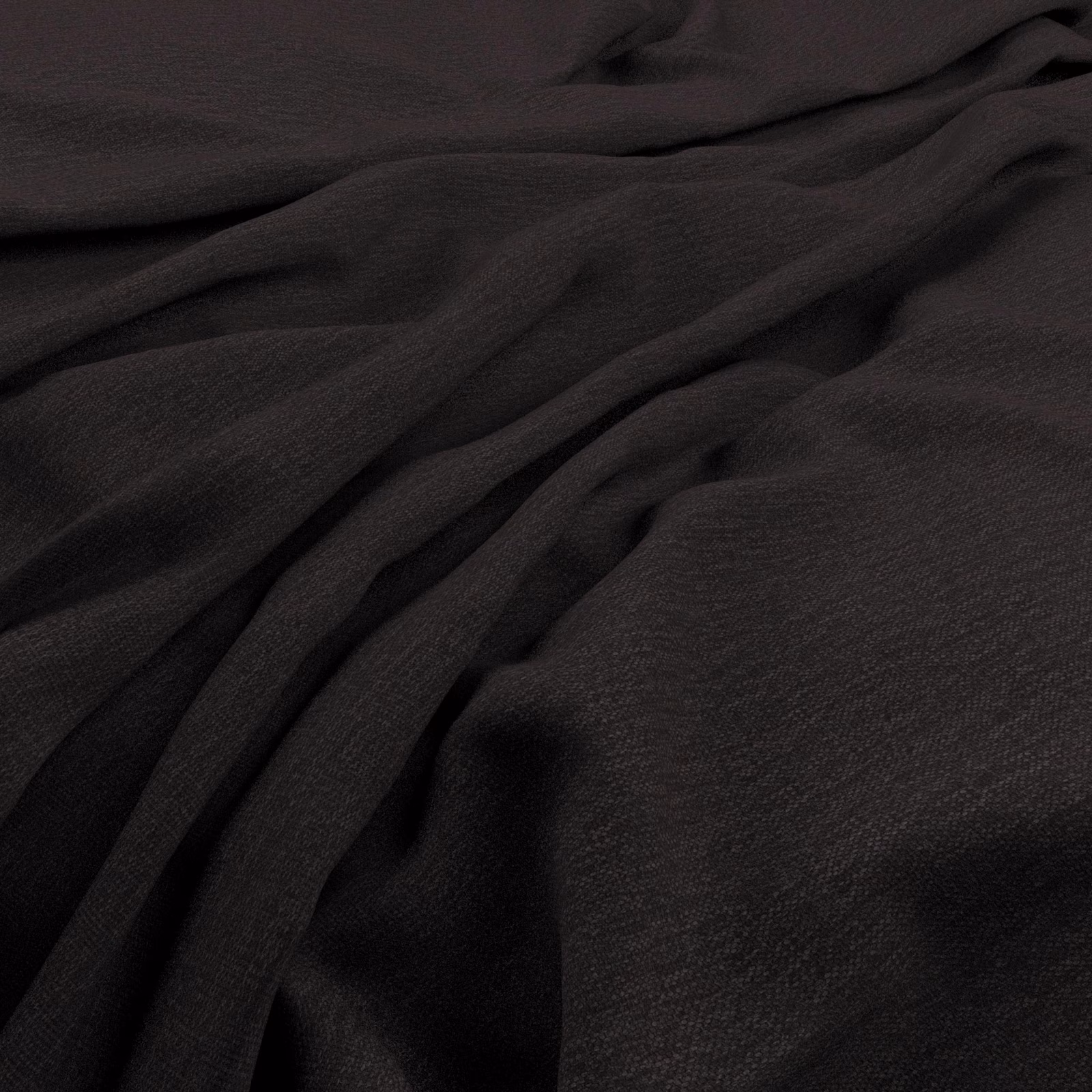 Deep charcoal slate textile with fine weave and softly pooled folds