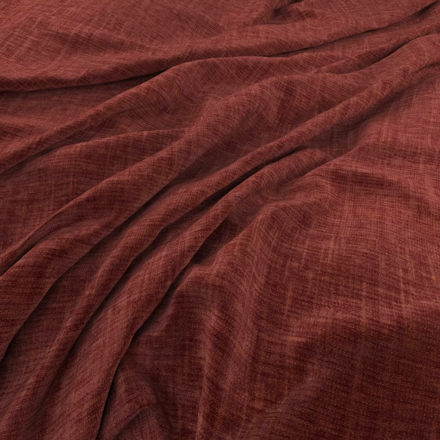 Deep burgundy fabric showing fine crosshatch texture and softly gathered folds