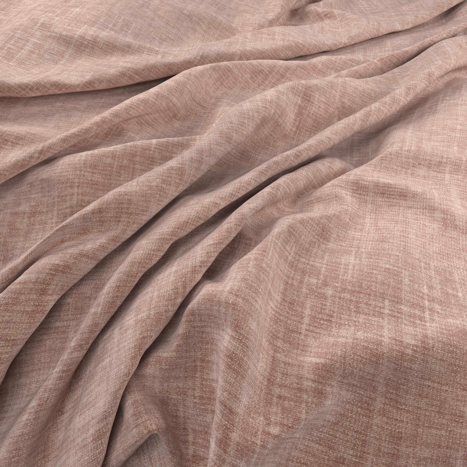 Dusty mauve-taupe fabric draped in folds with a fine crosswoven surface