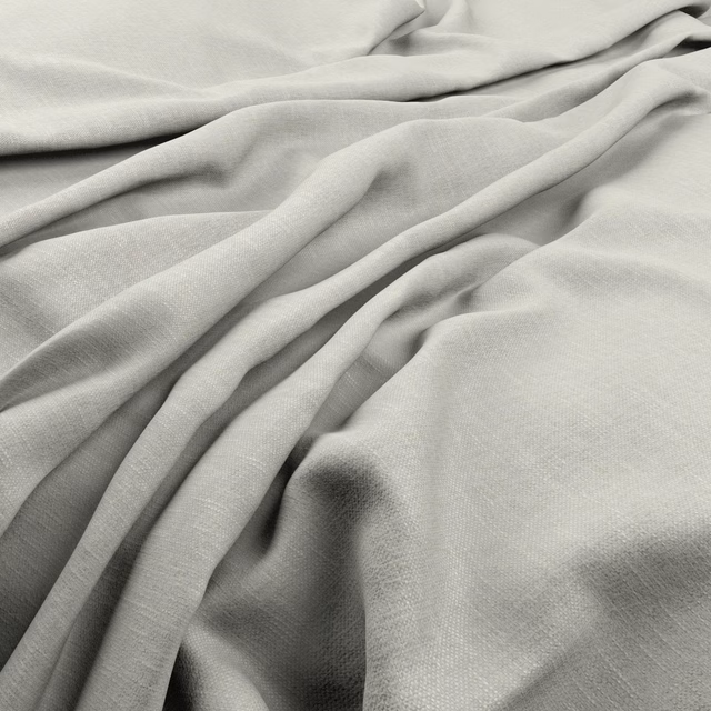 Pale alabaster cream fabric with fine weave draped into soft fluid folds