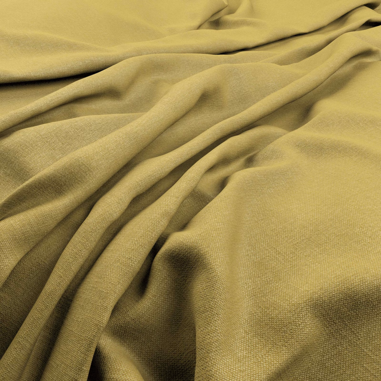 Warm corn-yellow woven cloth gathered into soft, fluid folds with subtle surface shading