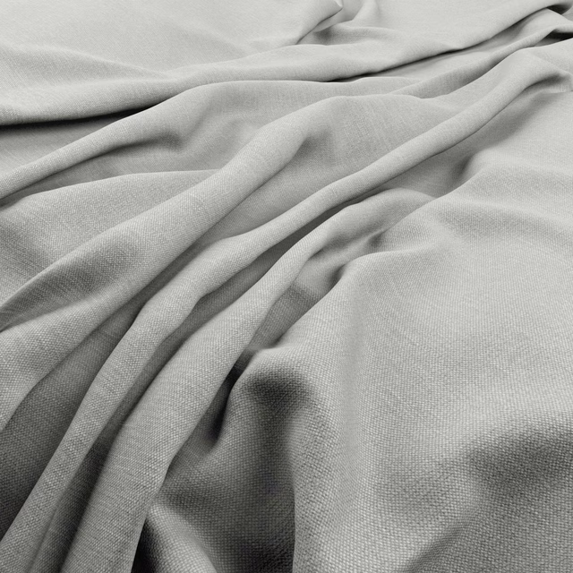 Pale glacier-grey fabric with a fine, even weave in deep flowing folds