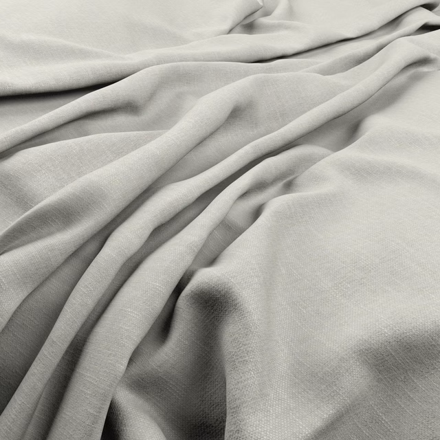 Pale seafoam-grey woven fabric gathered into soft, fluid folds