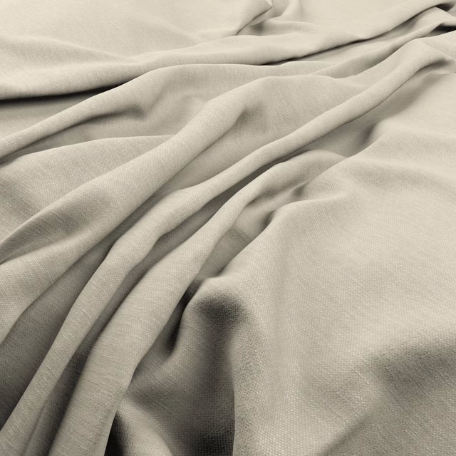 Pale greige Krayola Silk with fine plain weave and fluid, softly shaded folds