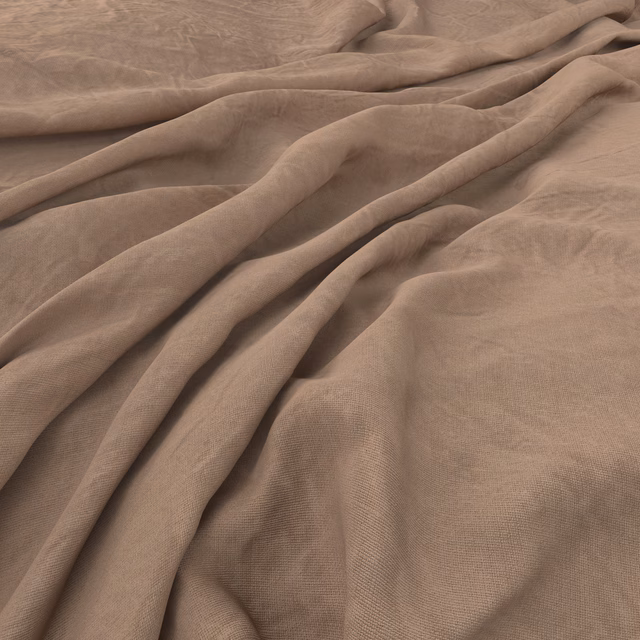 Dusty blush-taupe textile with fine weave falling in soft, fluid folds