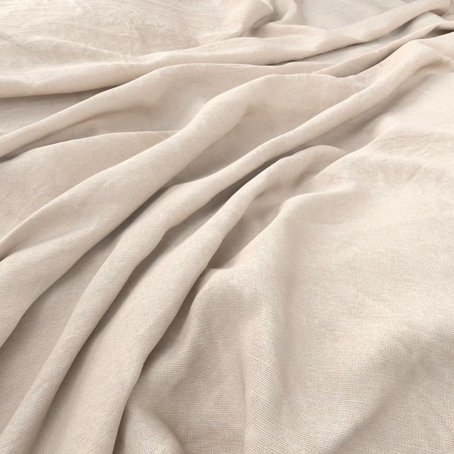 Chalk ivory plain-weave fabric falling in soft, fluid folds with subtle texture