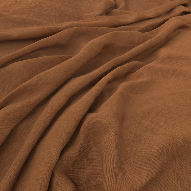 Warm henna-brown cloth with fine weave, soft folds and subtle tonal variation