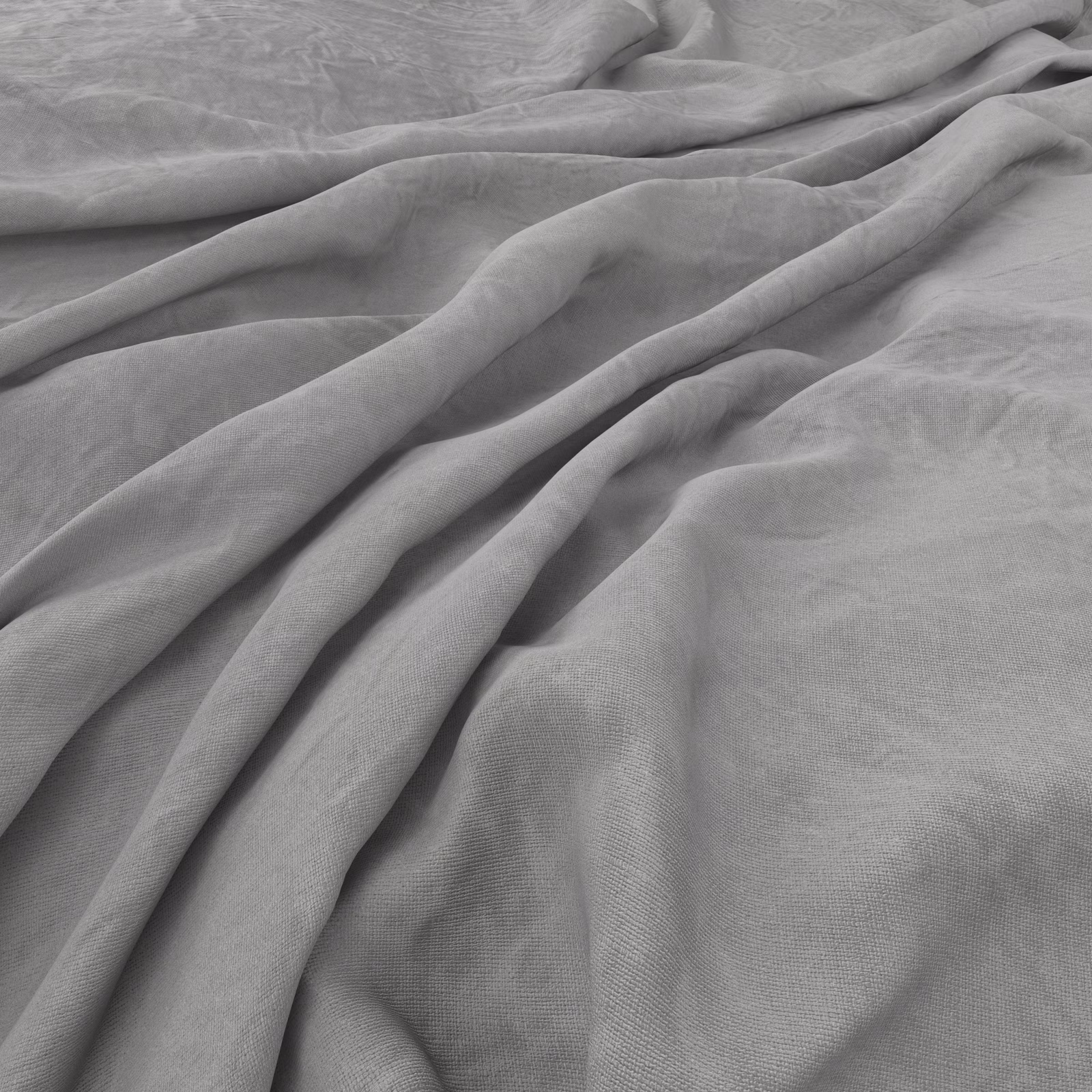 Cool mist-grey cloth with a fine weave, soft creases and fluid folds.