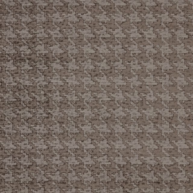 Close-up of Lazio Ecru woven geometric upholstery fabric in warm beige and taupe