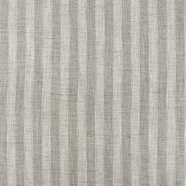 Soft grey and taupe woven stripes with delicate vertical diamond motifs