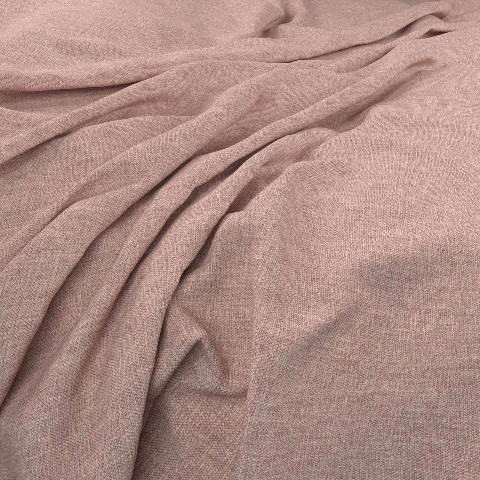 Dusty mauve-pink fine woven fabric draped in softly shadowed folds