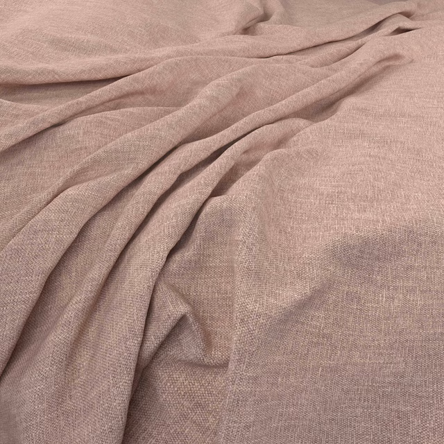 Dusty mauve-pink fine woven fabric draped in softly shadowed folds