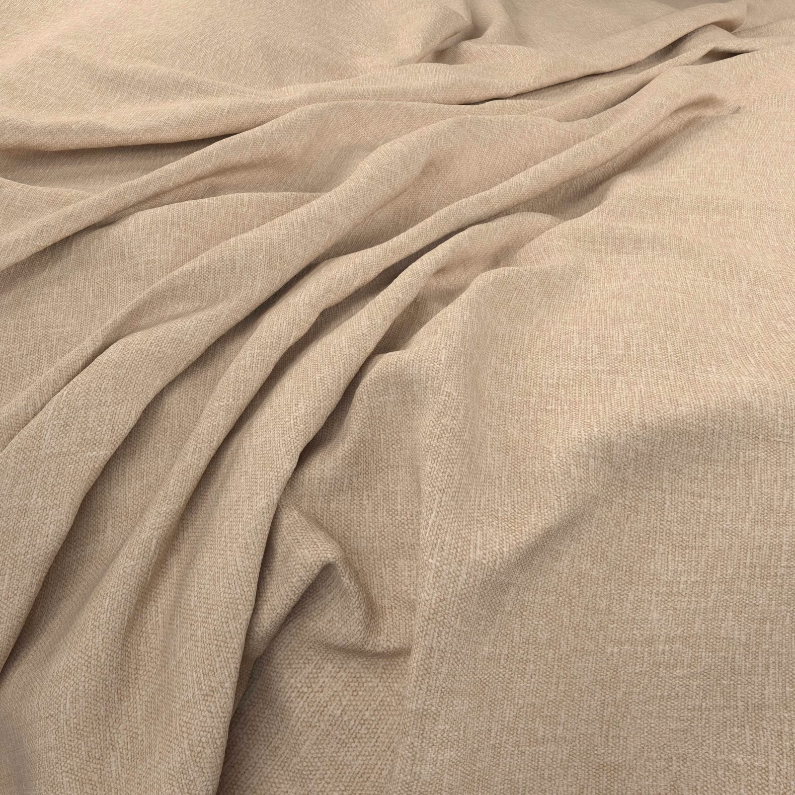 Warm parchment beige fine weave gathered into soft flowing folds