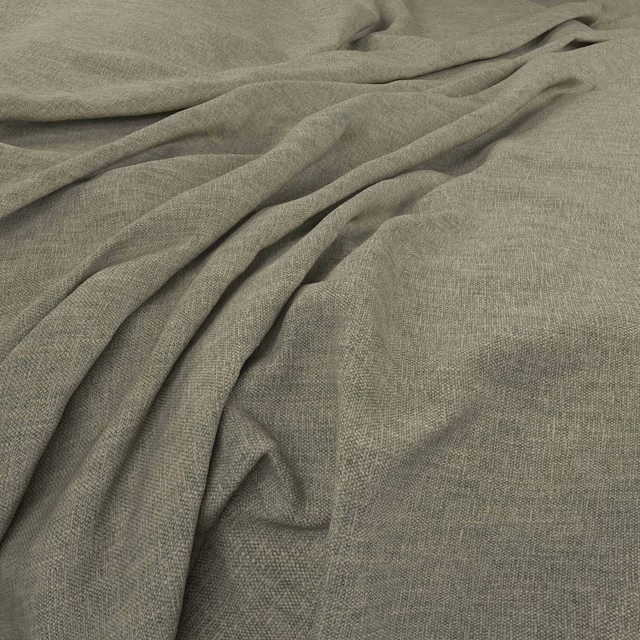 Draped muted thyme-green fabric showing a fine crosshatched weave and soft folds