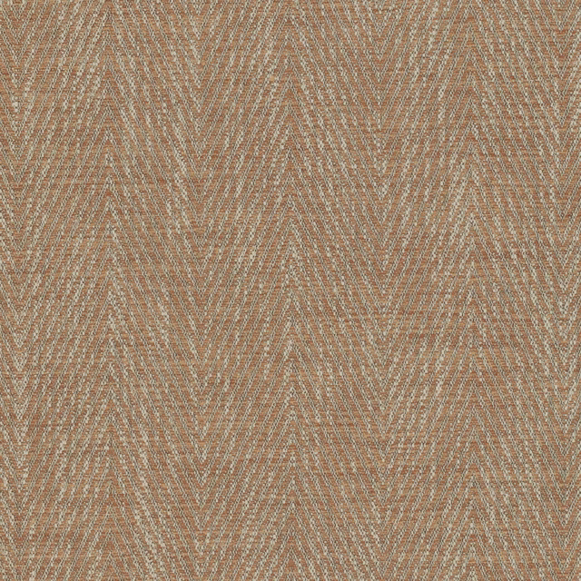 Warm terracotta and blue-grey chevron weave with fine tactile texture