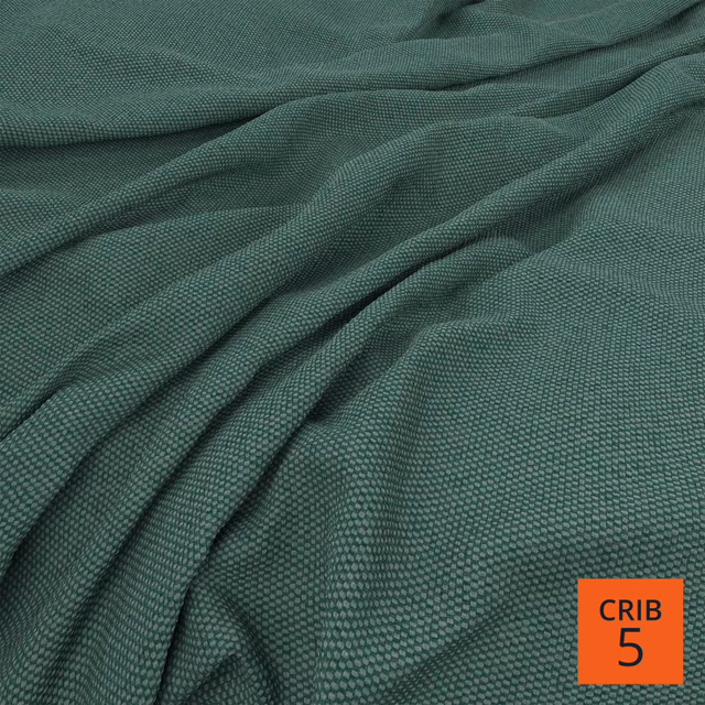 Deep muted teal-green fabric with a fine micro-woven texture gathered into soft folds