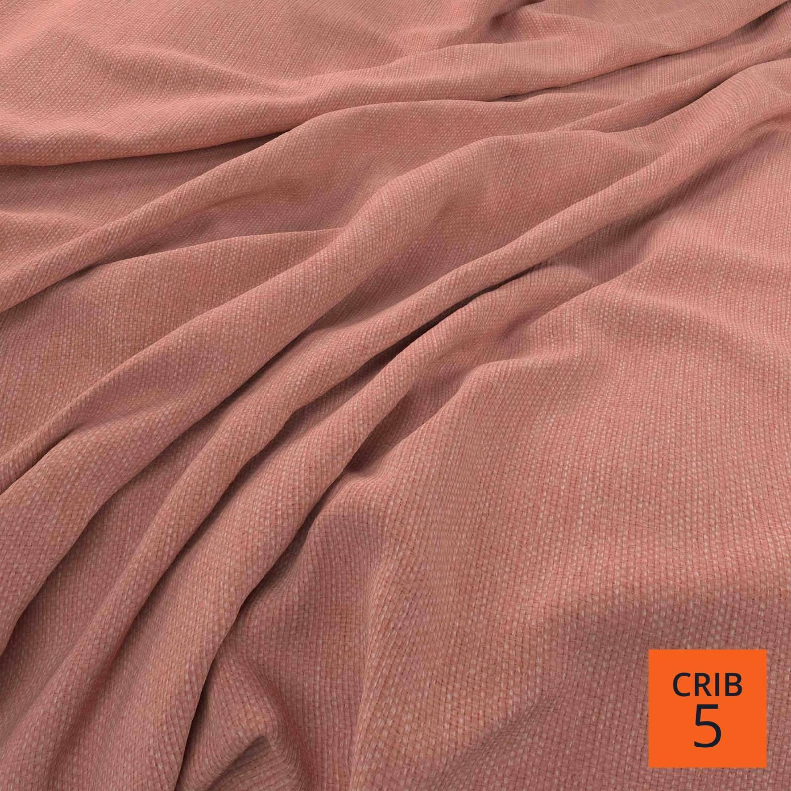 Dusty blush-pink woven fabric with fine texture gathered into soft folds