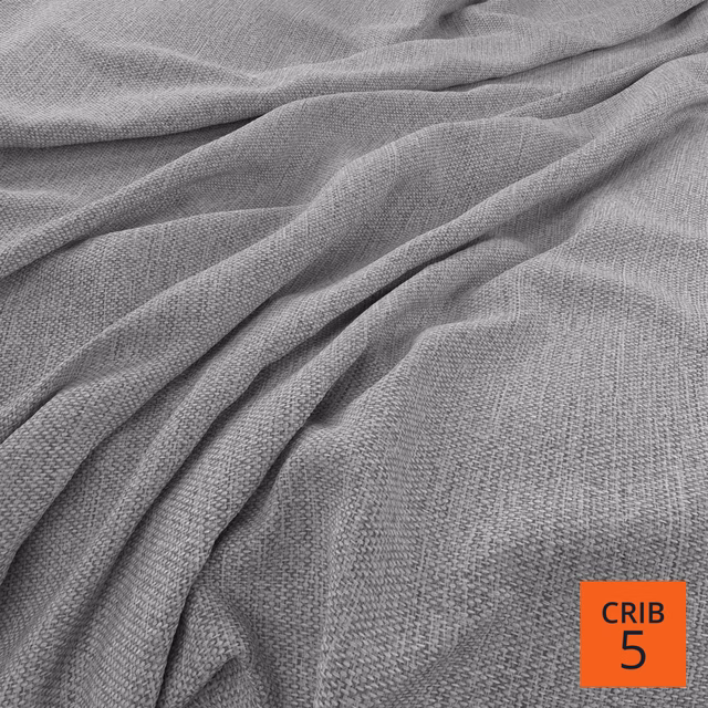 Cool cement-grey woven textile with fine texture and softly gathered folds