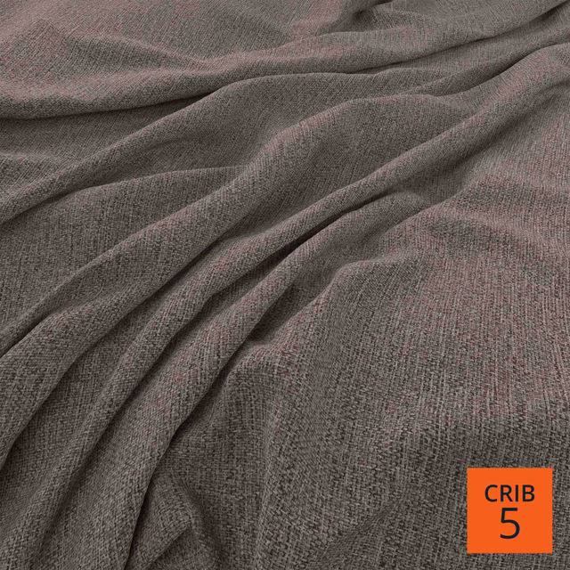 Charcoal taupe woven fabric with subtle blush lines and softly gathered folds