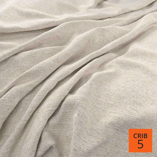 Pale natural-greige open weave fabric draped in soft, shallow folds