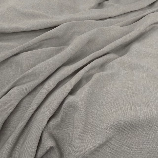 Soft ash-grey fine-weave fabric draped in broad, fluid folds