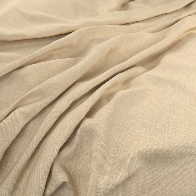 Warm butter-cream textile with a fine weave gathered into soft flowing folds