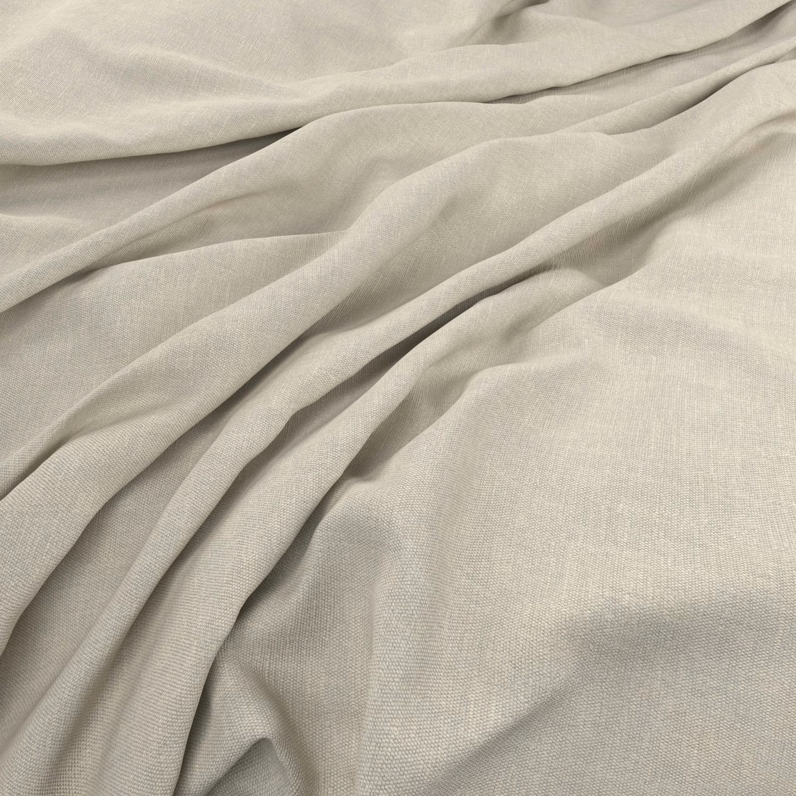 Pale celery-green plain-weave fabric gathered into soft, fluid folds