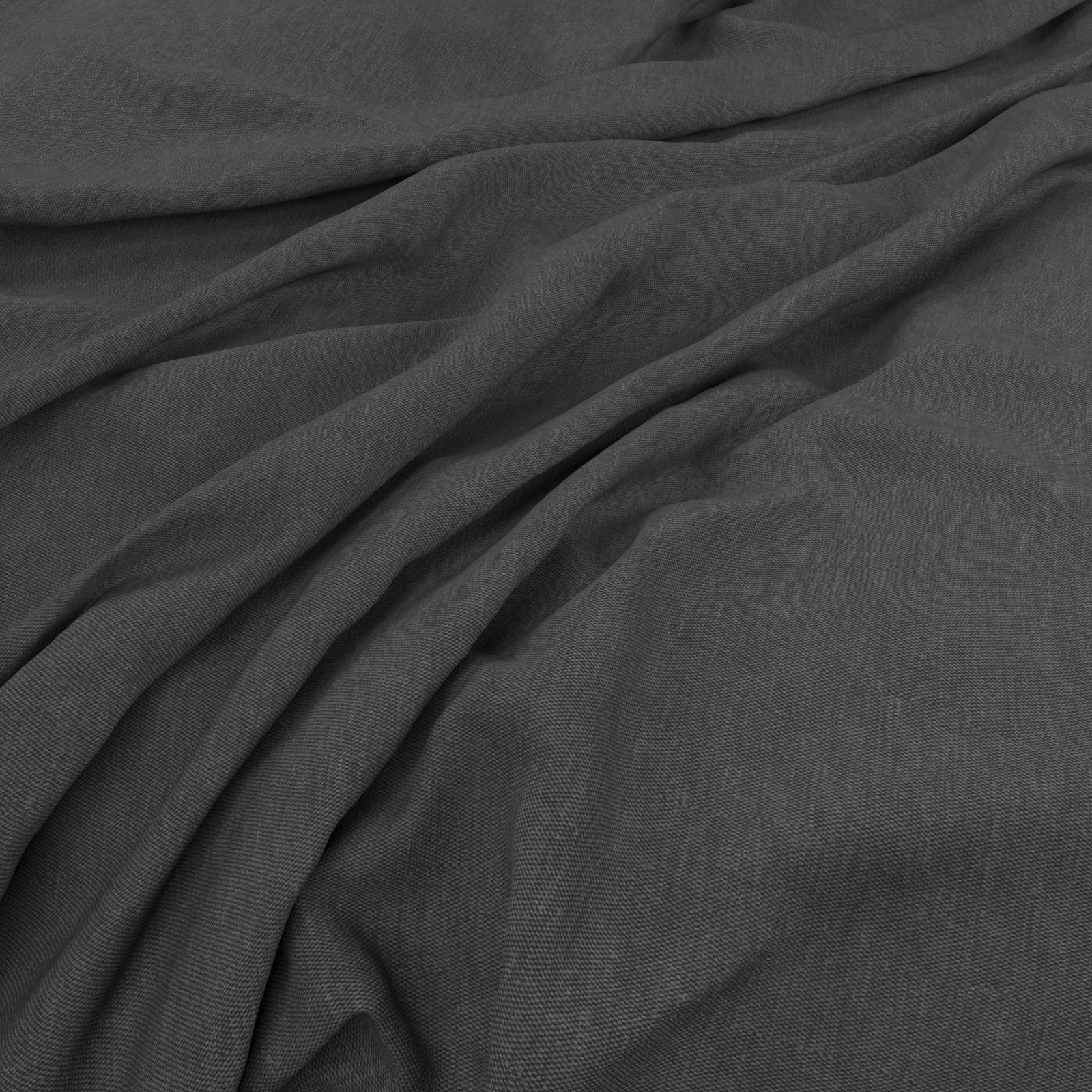 Deep charcoal-grey Loire fabric with a fine weave, softly folded across the swatch