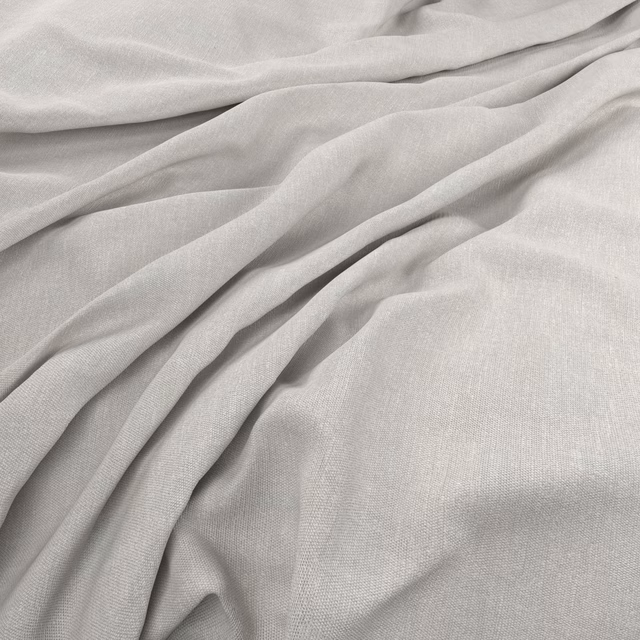 Pale cool-grey Loire fabric draped in soft folds, showing a fine even weave