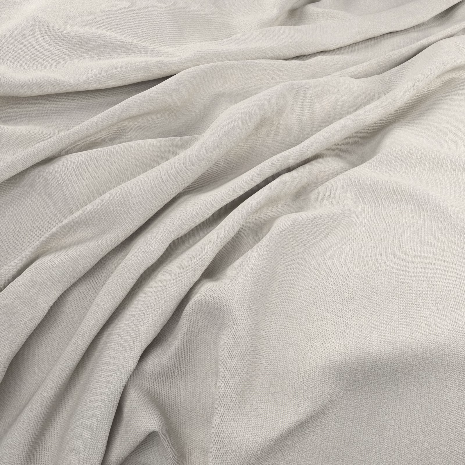 Soft natural ivory fabric with a fine plain weave in flowing folds