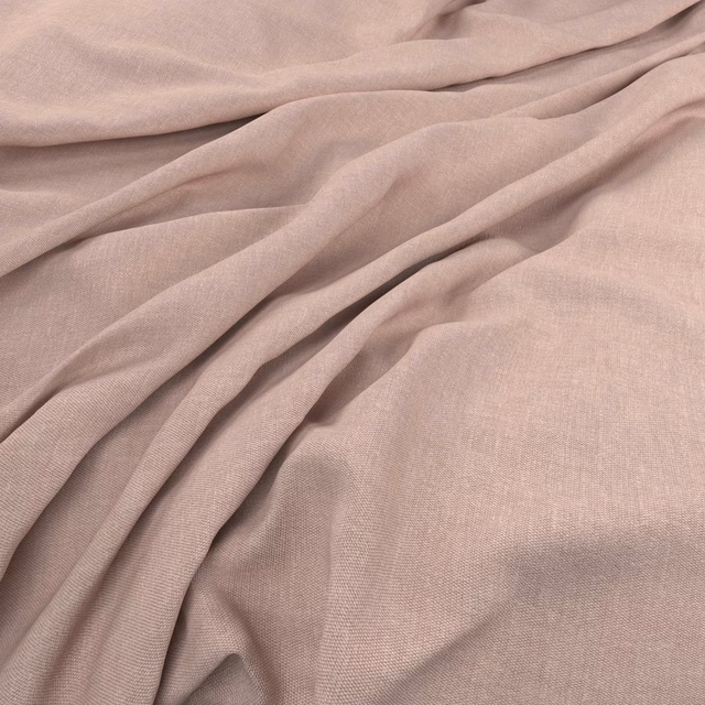 Dusty blush-pink Loire fabric with fine weave and soft fluid folds
