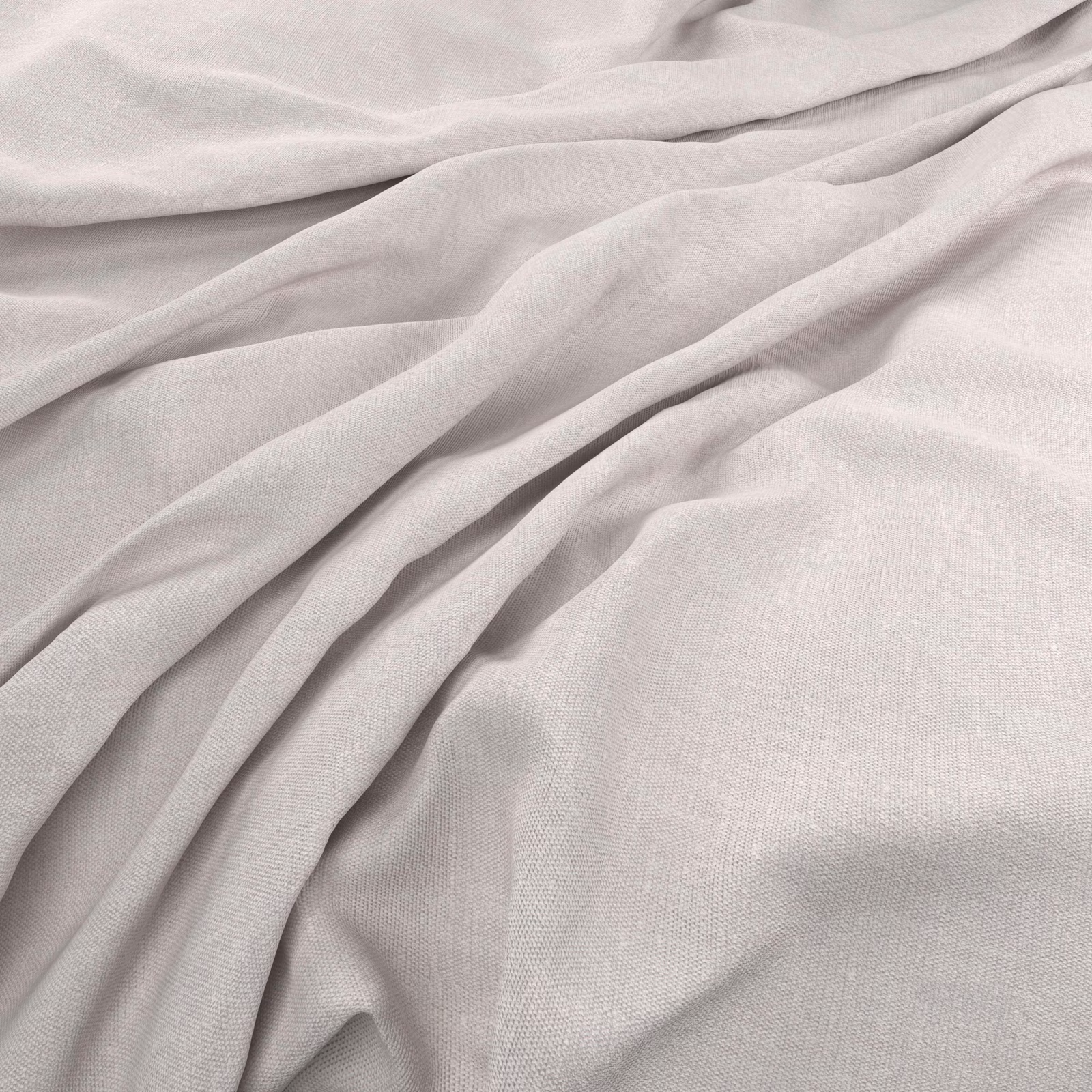 Pale blush-grey finely woven fabric draped in soft, fluid folds