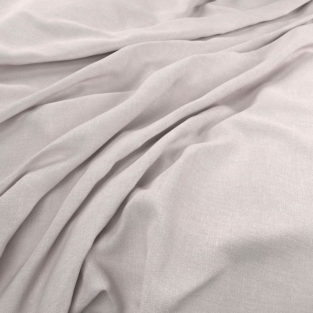 Pale blush-grey finely woven fabric draped in soft, fluid folds
