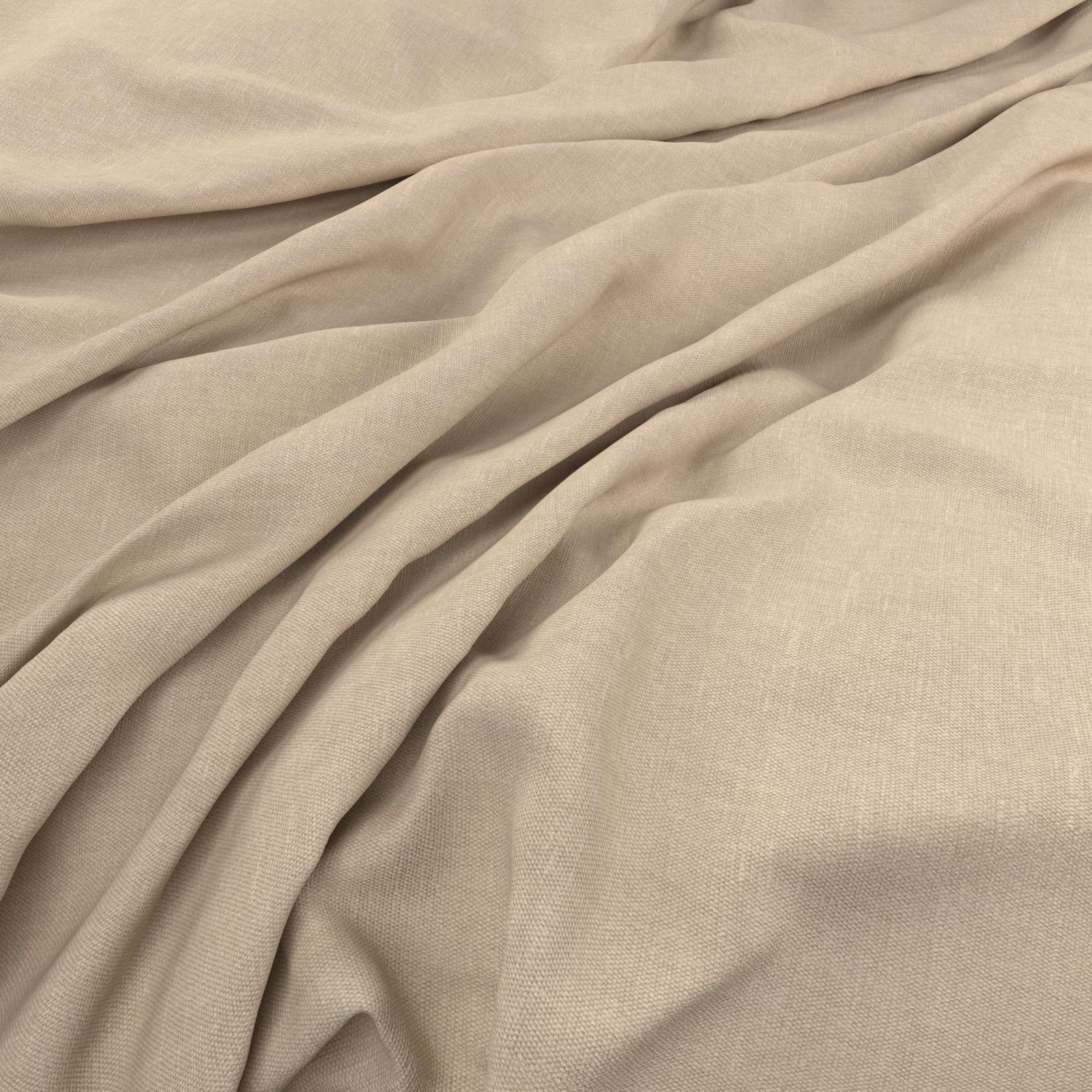 Warm sandstone beige plain weave falling in soft, fluid folds