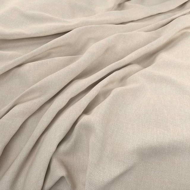 Pale warm-greige Loire Silk showing a fine weave in fluid gathered folds