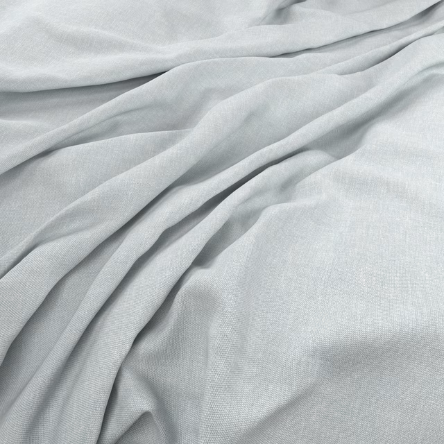 Pale icy-blue fabric with fine weave falling into soft, fluid folds