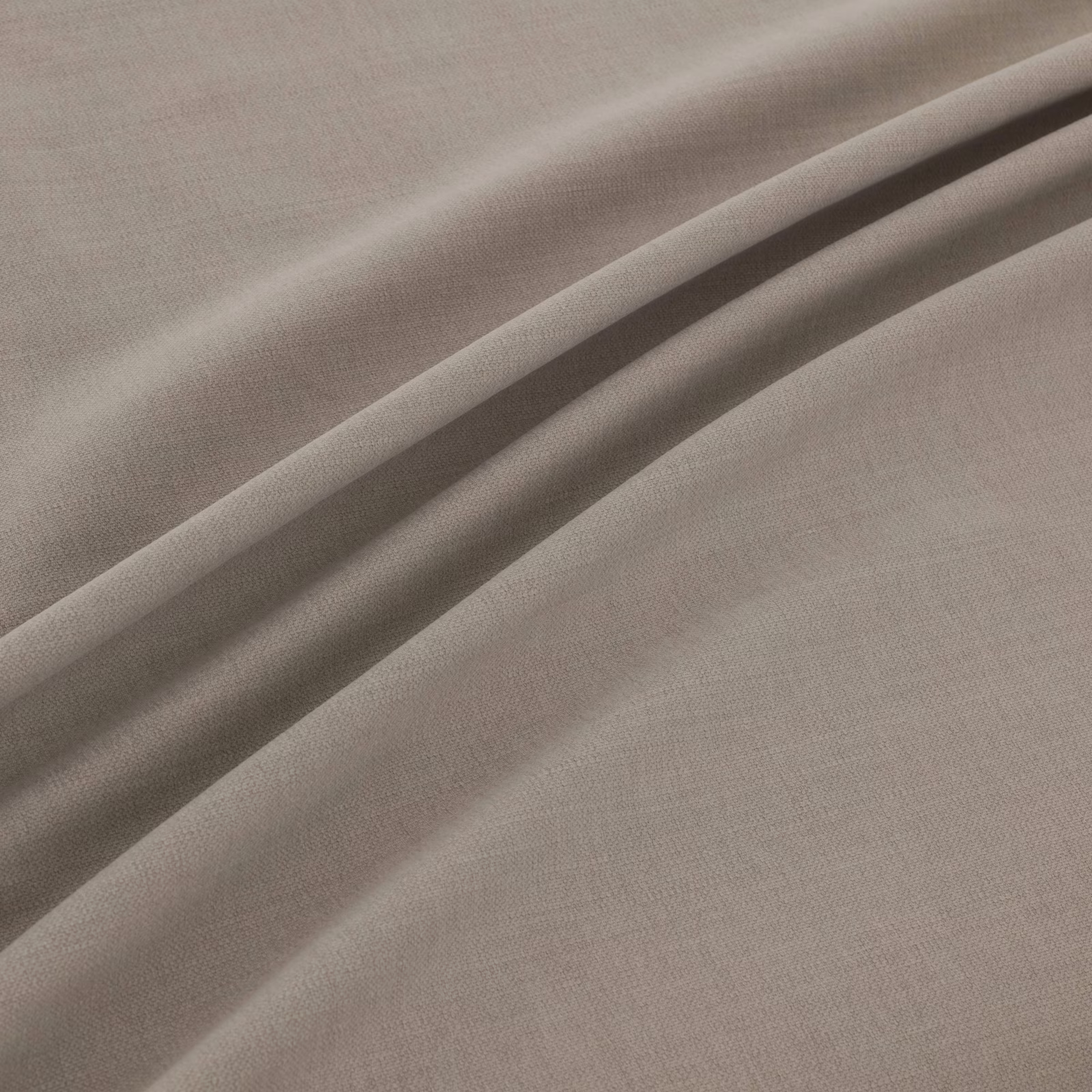 Soft warm grey fine-weave fabric draped into broad, shaded folds