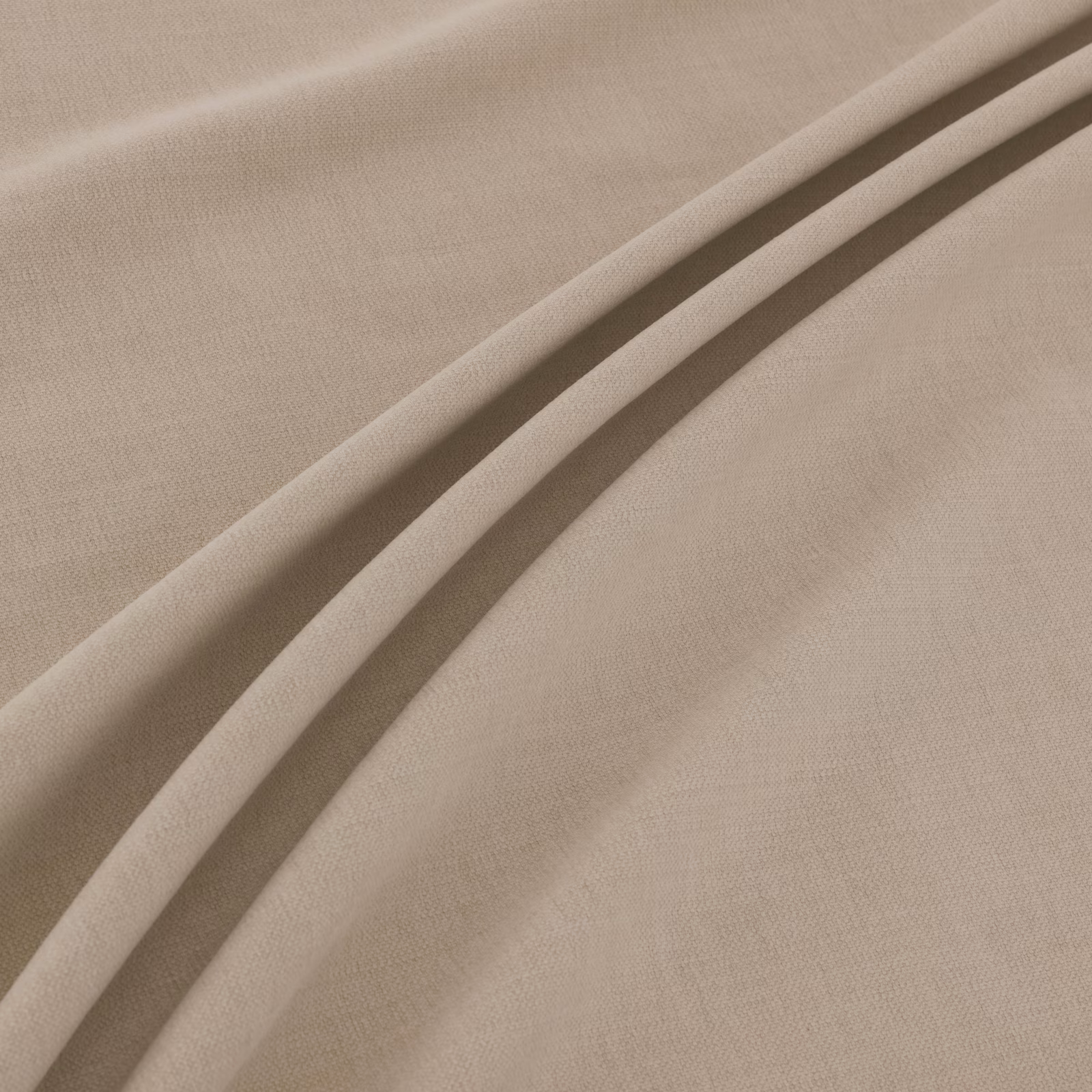 Pearl-taupe woven fabric with a fine texture draped into soft folds